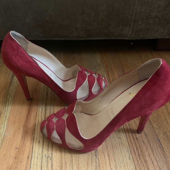 Christian Louboutin Moira Rosso suede pumps 120 - Picture 3 of 8